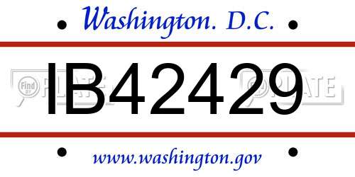 IB42429 District Of Columbia License Plate