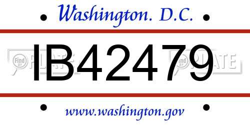 IB42479 District Of Columbia License Plate