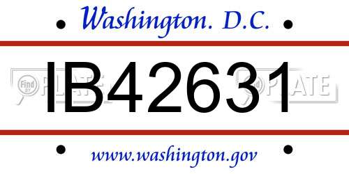 IB42631 District Of Columbia License Plate
