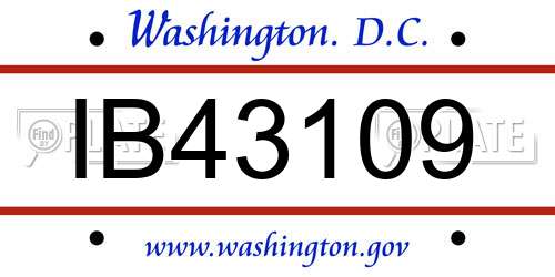 IB43109 District Of Columbia License Plate