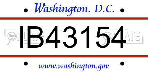 IB43154 District Of Columbia License Plate