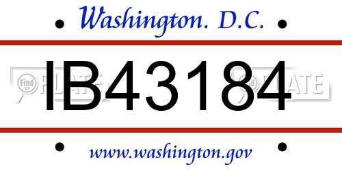 IB43184 District Of Columbia License Plate