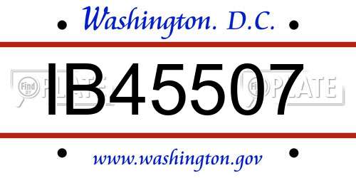 IB45507 District Of Columbia License Plate
