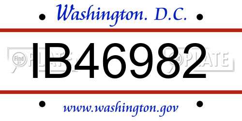 IB46982 District Of Columbia License Plate