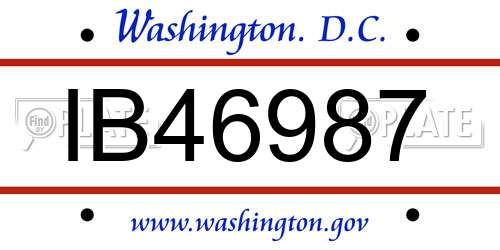 IB46987 District Of Columbia License Plate