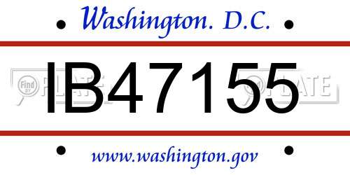 IB47155 District Of Columbia License Plate