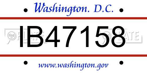 IB47158 District Of Columbia License Plate