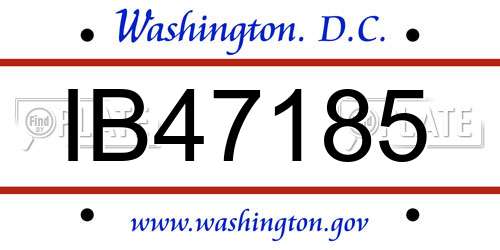 IB47185 District Of Columbia License Plate