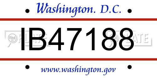 IB47188 District Of Columbia License Plate