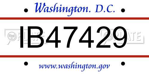 IB47429 District Of Columbia License Plate