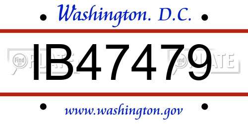 IB47479 District Of Columbia License Plate