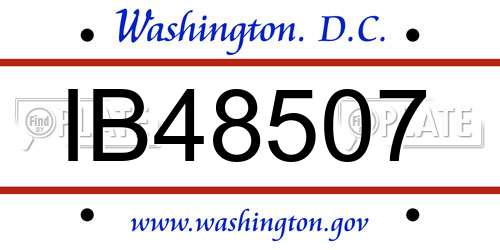 IB48507 District Of Columbia License Plate