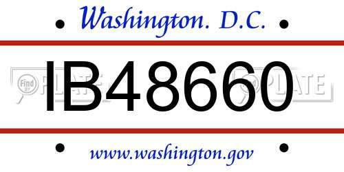 IB48660 District Of Columbia License Plate