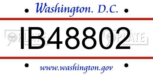 IB48802 District Of Columbia License Plate