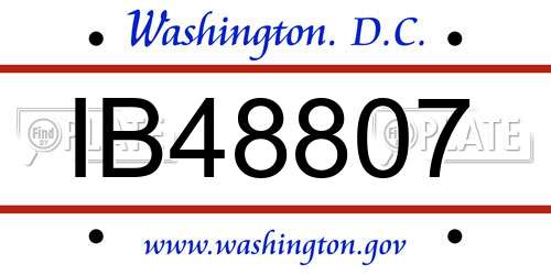 IB48807 District Of Columbia License Plate