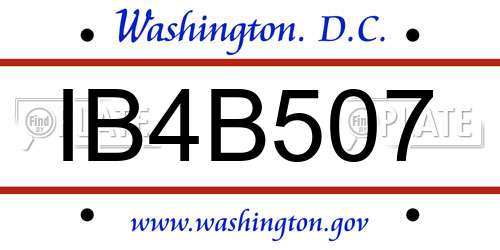 IB4B507 District Of Columbia License Plate