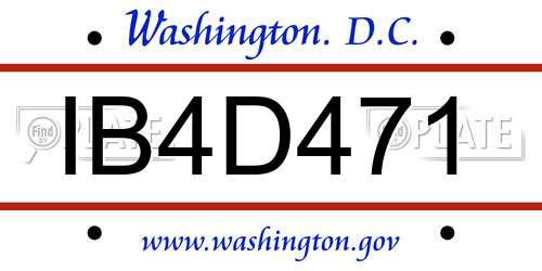 IB4D471 District Of Columbia License Plate