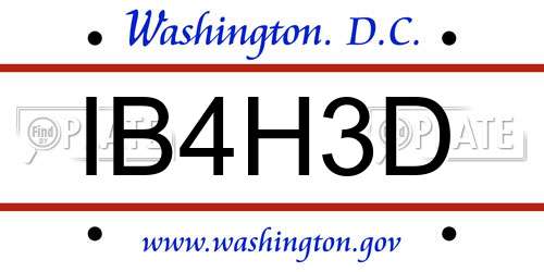 IB4H3D District Of Columbia License Plate