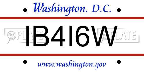 IB4I6W District Of Columbia License Plate