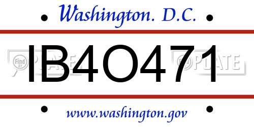 IB4O471 District Of Columbia License Plate