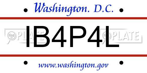 IB4P4L District Of Columbia License Plate