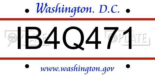 IB4Q471 District Of Columbia License Plate