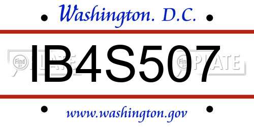 IB4S507 District Of Columbia License Plate