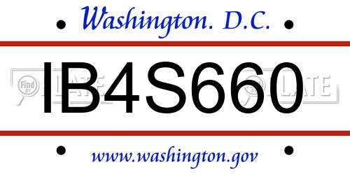 IB4S660 District Of Columbia License Plate