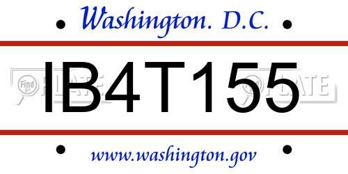 IB4T155 District Of Columbia License Plate