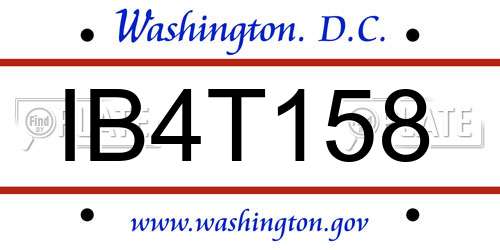 IB4T158 District Of Columbia License Plate
