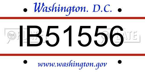 IB51556 District Of Columbia License Plate