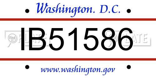 IB51586 District Of Columbia License Plate