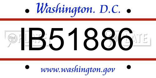 IB51886 District Of Columbia License Plate