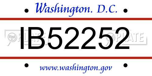 IB52252 District Of Columbia License Plate