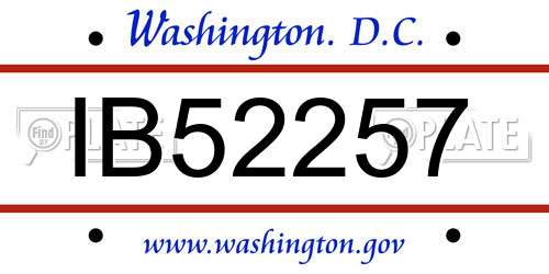 IB52257 District Of Columbia License Plate