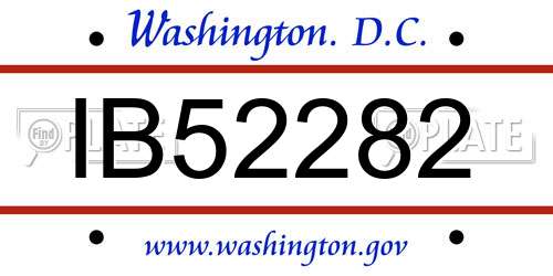 IB52282 District Of Columbia License Plate