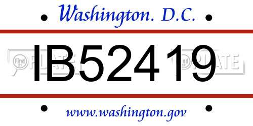 IB52419 District Of Columbia License Plate