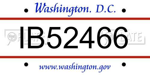 IB52466 District Of Columbia License Plate
