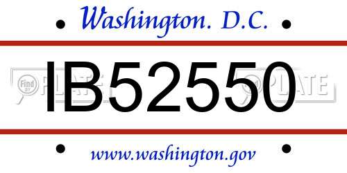 IB52550 District Of Columbia License Plate