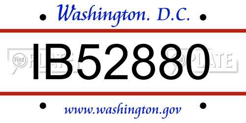 IB52880 District Of Columbia License Plate