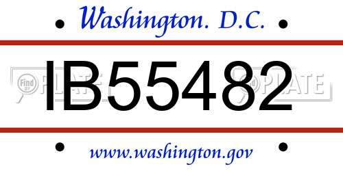 IB55482 District Of Columbia License Plate