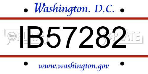 IB57282 District Of Columbia License Plate