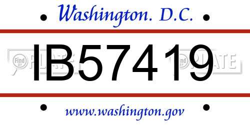 IB57419 District Of Columbia License Plate
