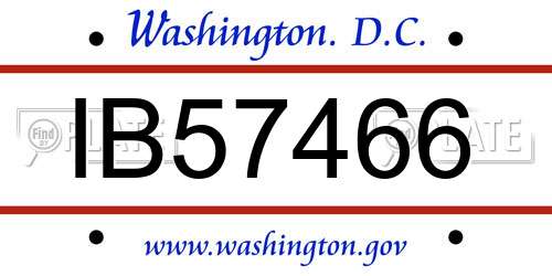 IB57466 District Of Columbia License Plate