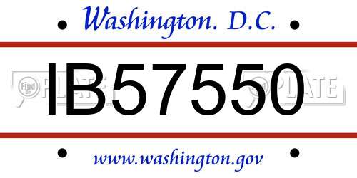 IB57550 District Of Columbia License Plate