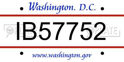 IB57752 District Of Columbia License Plate