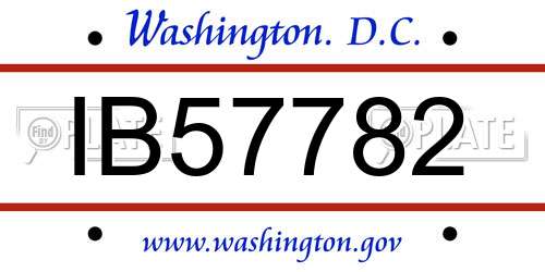 IB57782 District Of Columbia License Plate