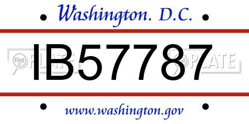 IB57787 District Of Columbia License Plate