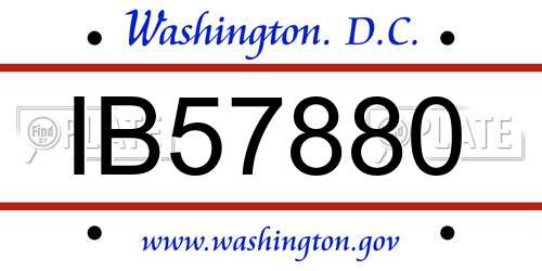 IB57880 District Of Columbia License Plate