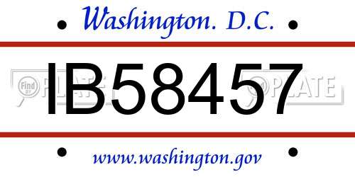 IB58457 District Of Columbia License Plate